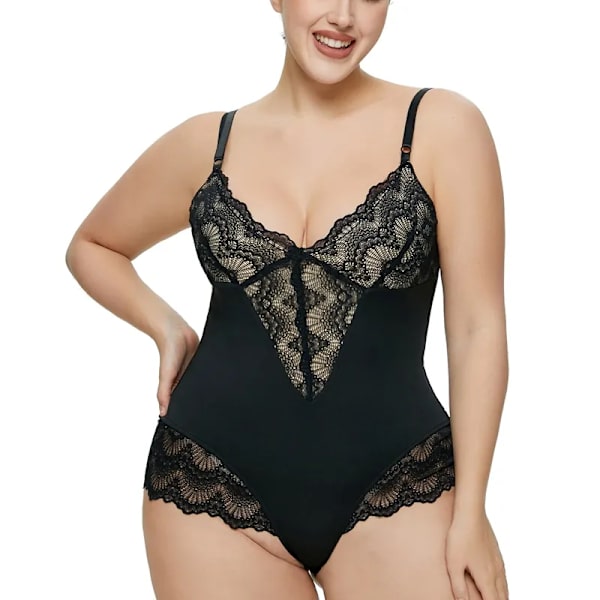 Shapewear Body Slimming Body Shaper Fajas Shapewear Spets Sculpting Body för kvinnor V-ringad Camisole Underkläder Öppen gren White M