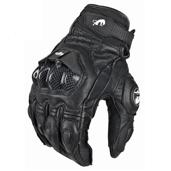 Motorcykelhandskar Svarta Racing Äkta Läder Motorcykel Vita Väg Racing Team Handskar Män Sommar Vinter Retro perforated -A L