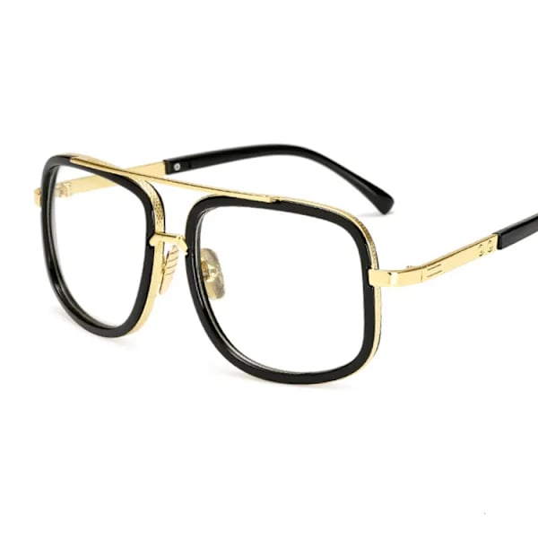 Klassisk märkesdesigner Flat Top Spegel Solglasögon Fyrkantiga Guld Man Kvinna Superstar Oversized Män Solglasögon Kvinnor Gold Trans