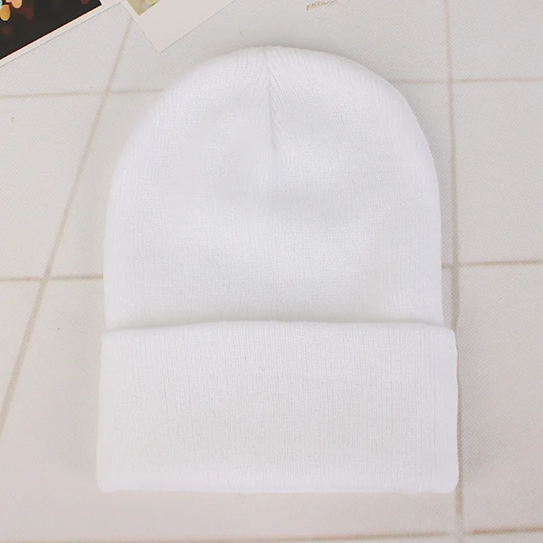 Mössa Vinter för Kvinnor Män Pojkar Flickor Virkad Skullies Hatt Enfärgad Unisex Höststickad Mössa Cap Vilda Tillbehör peach red Head 45-60cm