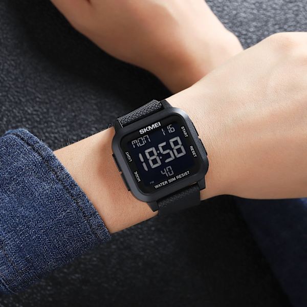 SKMEI Digitala Armbandsur Herr Multifunktionslarm Vattentät Watch LED Bakgrundsljus Shcok Sportklockor 1019 blue2 with box