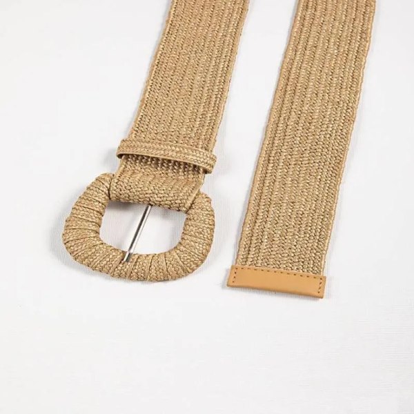 Dam elastisk bred stretchig midja Cinch-bälte midjeband för klänningar Tröja byxor och jacka Cai Hong-Blue 95cm to 120cm