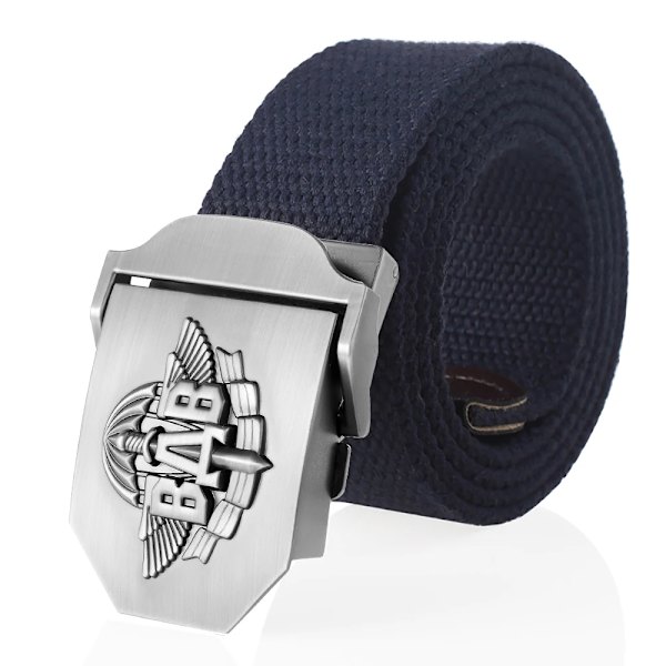 SupSindy män Canvasbälte 3D ryska luftburna trupper VDV metallspänne jeansbälten för män Army Military Taktisk Bälten Man Strap Blue 100cm