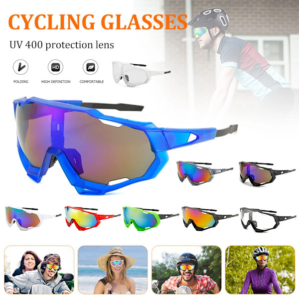 Utomhuscykling Solglasögon UV-skydd Vindtäta glasögon polariserad lins män kvinnor sport solglasögon glasögon fiskeglasögon C