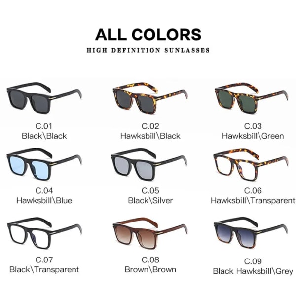 2022 klassiska fyrkantiga solglasögon för män Modemärke Designer Nit Retro Solglasögon för kvinnor UV400 Beckham Style Driver Glasögon leopard gray AS
