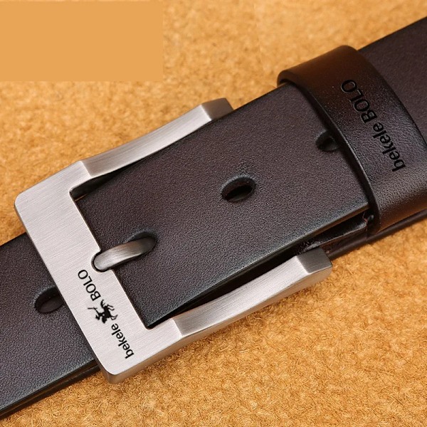 Lyxmärke Designer Bälte Herr Mode Äkta Läder Midjerem Legering Nål Spänne Herrbälte Cummerbunds Ceinture Homme 2022 BOLOFK-Coffee 115cm