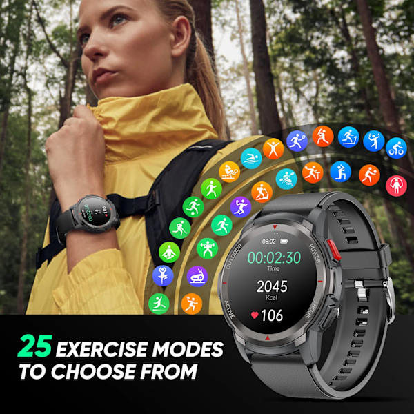 SENBONO MAX10 Rund Watch för män Bluetooth Svarsknappar Ring Sport vattentät Smartwatch Herr Dam för IOS Android red