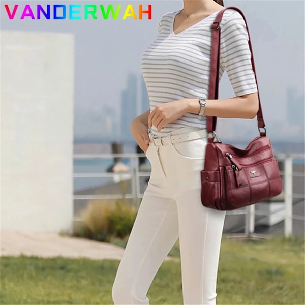 Äkta märkesläder Sac Lyxiga handväskor Damväskor Designer Damvattentät väska Axelväskor Crossbody Messenger-väskor Nyhet Burgundy