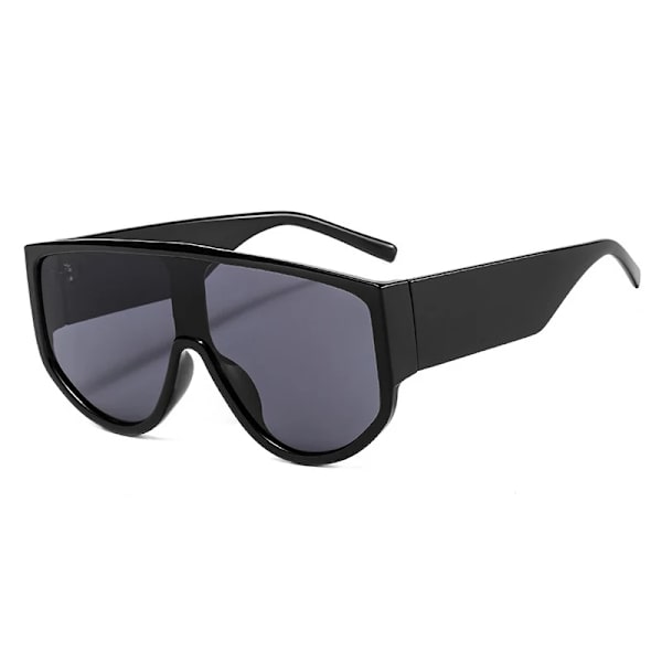 SO&EI Vintage Oversized One Piece Runda Solglasögon Dam Märkesdesigner Mode Färgglada Glasögon Män Goggle Shades Solglasögon Black gray