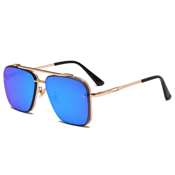 2021 Mode Coola Män Körglasögon Goggle Sommarstil Gradient Bruna Solglasögon Vintage Pilot Solglasögon Punk Oculos De Sol blue as picture