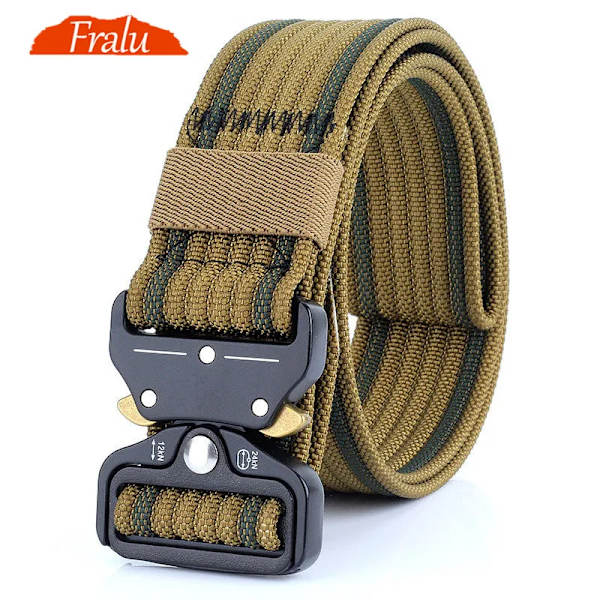 FRALU Nytt nylon män Army taktiskt bälte Molle Militär SWAT stridsbälten Knock Off Emergency Survival Midja Taktisk utrustning Gray 125cm