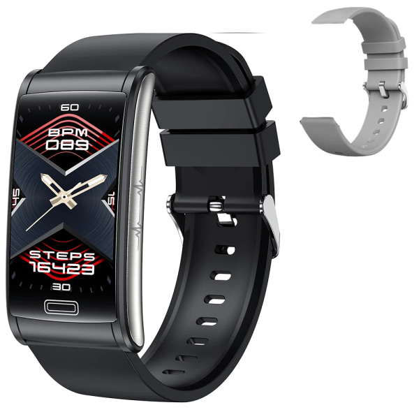 Ny E600 EKG Smart Watch Herr Icke-invasiv Blodsocker Puls Blodtrycksmätare Sportsteg Smartwatch Dam Android add silica gray(.1232)