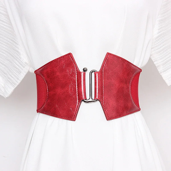Plus size Elastiskt korsettbälte Kvinnlig midja Breda bälten för kvinnor Designer högkvalitativ Stretch Cummerbunds Klänning Midjeband red belt 69x7.5 cm