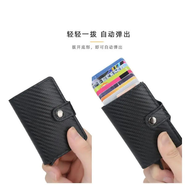 Ny herr kreditkortshållare herrplånbok kolfiber RFID blockerande läder case Korthållare skyddsväska för kvinnor 9123 red