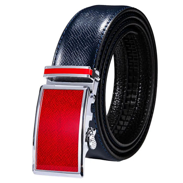 Högkvalitativt märke herrbälten blå koläder Automatiska spännen Spärr midjeband Bälte för män Klänning Jeans Kostym Byxor Present 2203DME 130cm