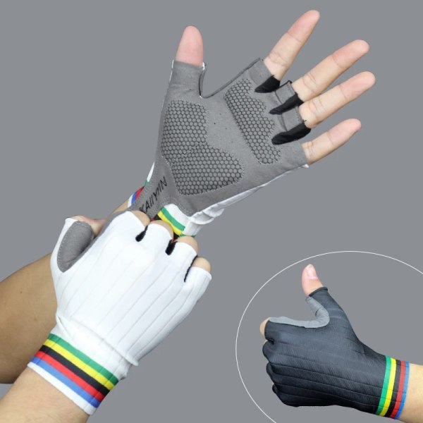 Sport Aero Cykelhandskar Herr Dam Femfärgs Cykelhandskar Luvas Guantes Ciclismo A-white XL