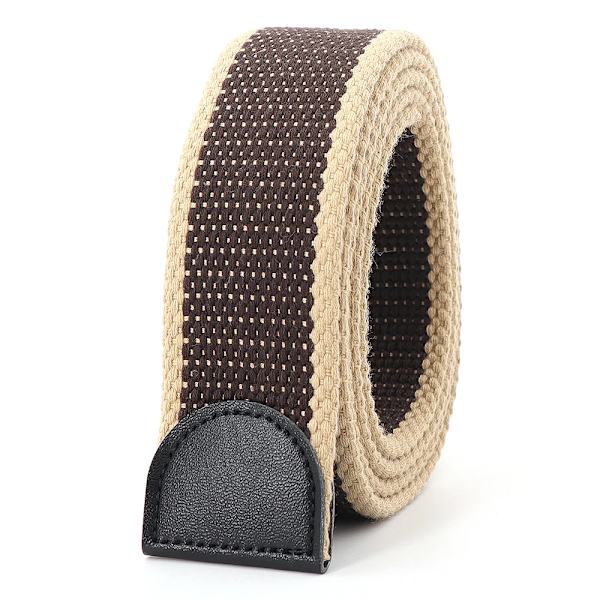 Hot Tactical Canvas Bälte Utan Spänne Joker Utomhus Män Kvinnor Anpassa Förläng Designer Multifunktionell Militär Jeans Bälte Coffee rice edge 110cm