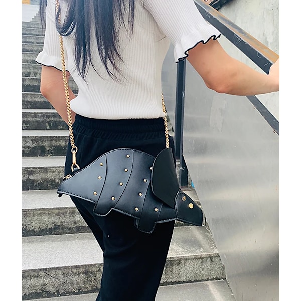 Triceratops Mini Crossbody-väska för kvinnor Plånböcker och handväskor Mode Axelkedja Kedjeväska Clutch Chic Girl's Designer-väskor Lavender