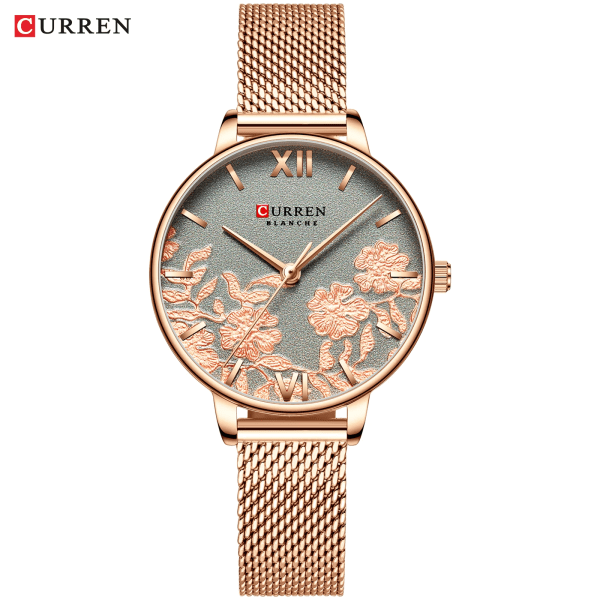 CURREN Mode Damklockor Toppmärke Lyx Watch Silver Rostfritt stål Klassiskt armband Damklocka Present 9007 CU906501 without box