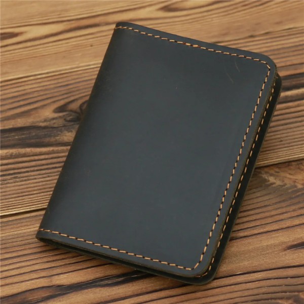 Kreditkortsplånbok i 100 % äkta läder Plånbok Korthållare Retro Crazy Horse Läder Plånbok för män dark brown