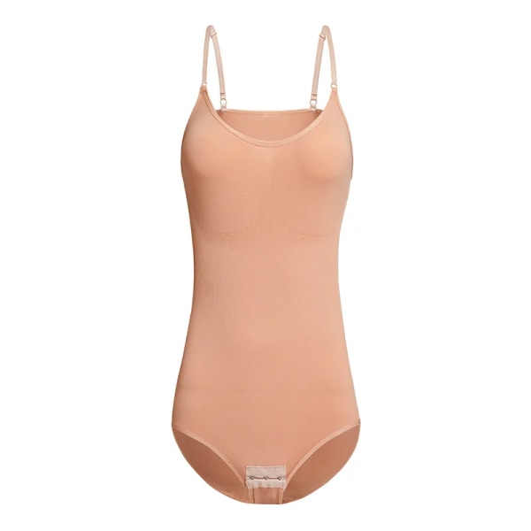 Sömlös bodysuit Shapewear För kvinnor Magkontroll Bantning Skida Butt Lifter Push Up Lår Smalare Magformare Korsett Beige L