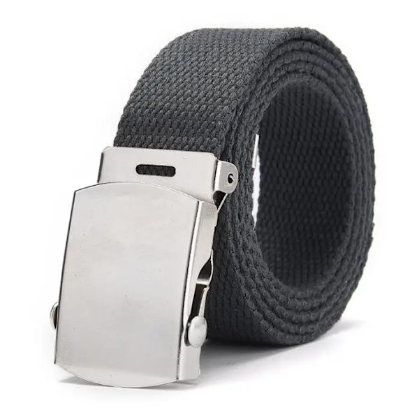Högkvalitativ canvasbälte unisex lyxrem taktisk militär canvas midjeband Utomhusträningsbälte metallspänne bälten 3,8 brett Dark grey 100cm