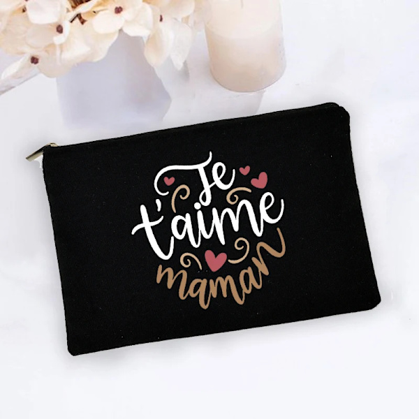 I Love You Mama Print Utomhus sminkväska Kvinnor Kosmetisk väska Resetoalettartiklar Organizer Kvinnlig Förvaring Sminkväska Mamma Present W17597-TBBK-D