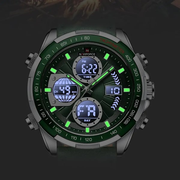NAVIFORCE Business Lyx Läder Herrklockor Sport Kronograf Watch För Man Vattentät Quartz Armbandsur Nytt Original B-W-B