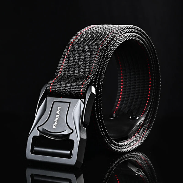 Herrbälte Army Style Stridsbälten Quick Release Militär Utomhusträning Jakt Vandring Casual Midjeband Nylon Taktiskt bälte hei hong xian 115CM