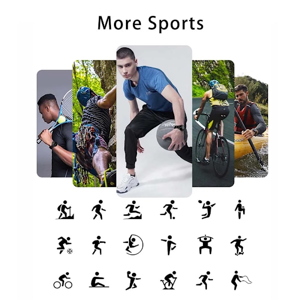 SENBONO Män Smart Watch Rund Bluetooth Svara samtal Klockor Anpassade urtavlor Sport Smartwatch Män Dam för Android IOS Red