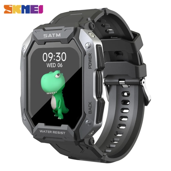 SKMEI Smartwatch 1,71 tum storskärm utomhussport Bluetooth Fitness Tracker IP68 Vattentät Smart Watch Herr för Android ios Black