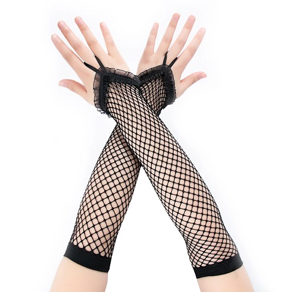 Nytt mode Neon Fishnet Cykelhandskar Fingerlösa Långa Handskar Ben Arm Manschett Fest Klänning för Dam Sexig Vacker Arm A6653