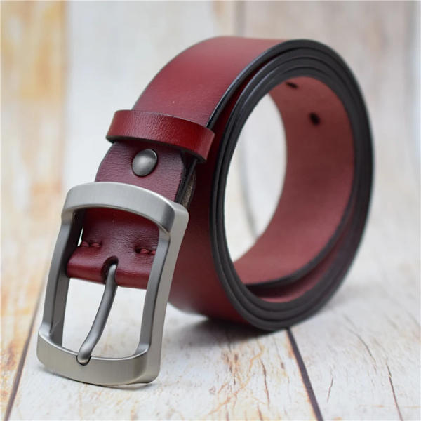 Herrbälte Koläderbälte för män Svart/lila/grönt/kaffe/blått/rött 3,8 cm brett byxbälte för jeans Lyxigt designerbälte Wine Red 100cm