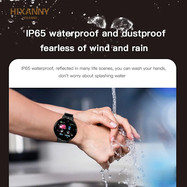 Män Klockor Blodtryck Rund Smart watch Dam Vattentät Sport Puls Fitness Tracker Klockor för Android IOS Telefon D20 Red