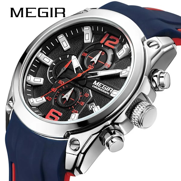MEGIR Sport Chronograph Quartz klockor Blue