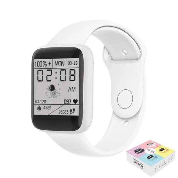 Smartklocka Barn Bluetooth Fitness Tracker Macaron Smartwatch för Män Kvinnor Blodtryck Smart Armband för Android IOS white