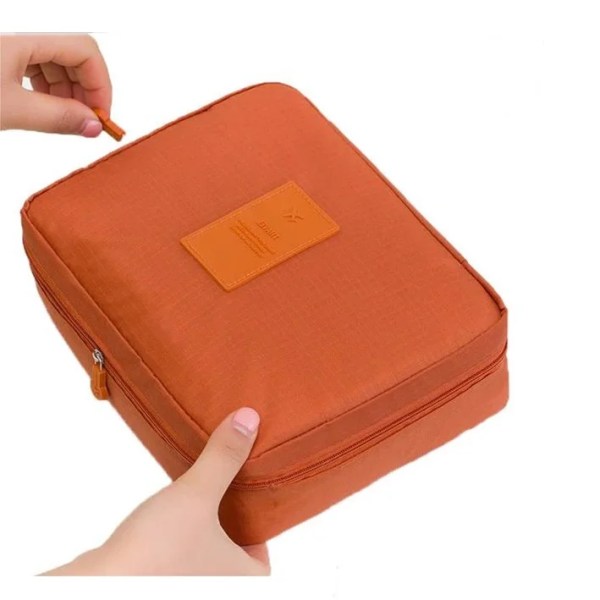 Ny bärbar multifunktion unisex resor kosmetisk väska för kvinnor och män Toalettartiklar Organizer Vattentät kvinnlig förvaring Sminkfodral orange
