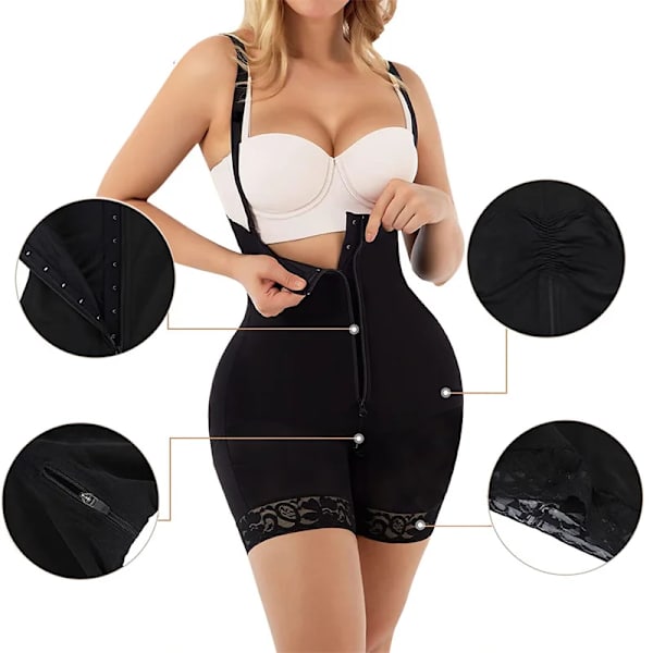 GUUDIA Shapewear Öppen byst Bodysuits Dragkedja Krokar Stängning Dam Lätt Badrum Kroppsformare 3D Rumplyft Colombianas Fajas 4XL
