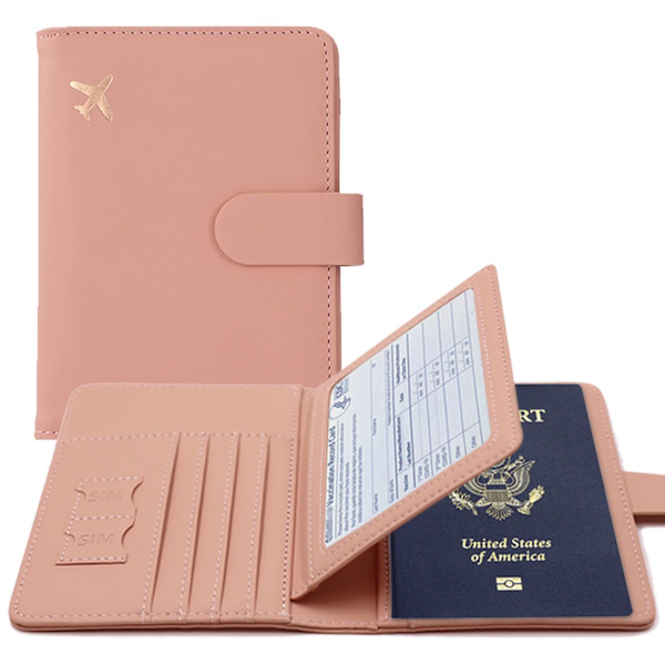 Nytt premium läder passhållarfodral Case resevattentät RFID-blockerande passhållare plånböcker med pennhållare Type1 Peacock blue