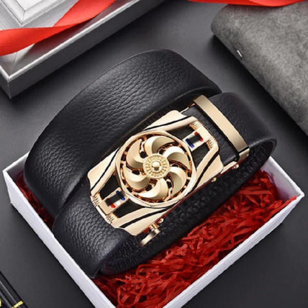 Märke Bälte Man Herrbälte Högkvalitativt Läder Man Designer Mode Legering Automatiska Spänne Bälten Midjeremmar för Herr Style 9 95CM