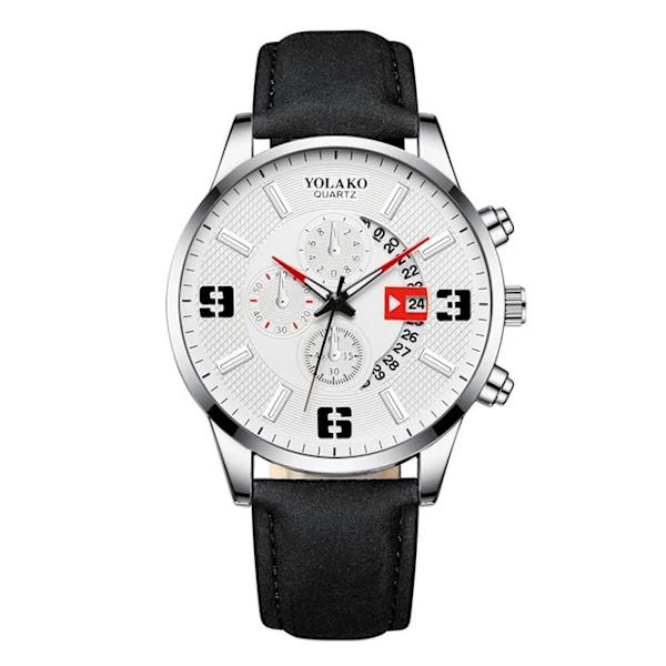 Mode Herrklockor Watch rostfritt stål Mesh Bälte Kvartsklocka Herr Business Casual Läderarmband Watch relogio masculino As Shown 1