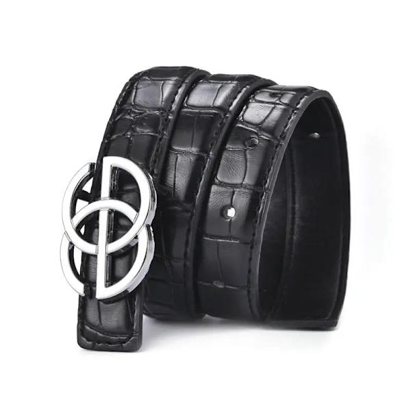 Nytt Barn Bältesrem Hög Kvalitet Lyx Barn Pojkar/flickor lädermodebälten student Legeringsspänne Bälte Jeans Midjebälte 1black 80cm
