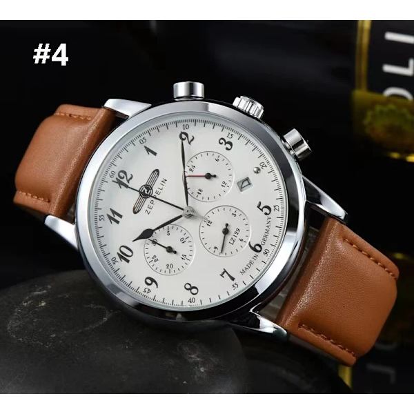 Zeppelin Herrklockor Toppmärke Lyx Vattentät Watch Datumklocka Man Stålband Casual Quartz Watch Herr Sport handled 7086M-4