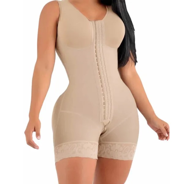 Fajas Shapewear Bodysuit görd med hög kompression med broscher Byst för dagligt och efter kirurgiskt bruk Bantningsslida Mage Kvinnor skin XXL