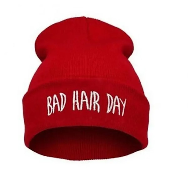 Mode Sport Varma Vintermössor Dålig Hårdag Bokstav Beanies Keps Kvinnor Män Hatt Beanie Stickad Hip Hop Mössor Bonnet För Unisex Red One Size