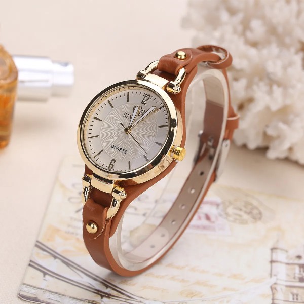 pop 2023 Quartz Watch Watch Läder Tunt Armband Enfärgad Mode Presentklocka Dam Watch Para Mujer rose