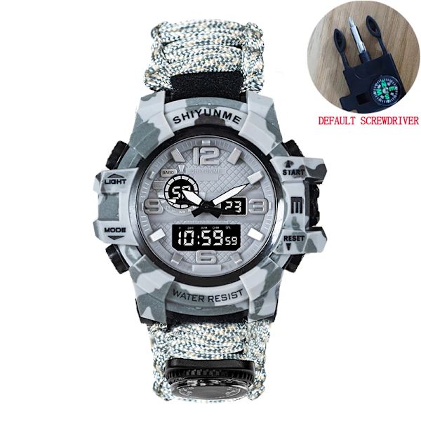 SHIYUNME Brand Camouflage Military Digital Quartz Watch Herr Vattentät utomhussportklockor Herr Relogio Masculino camouflage grey