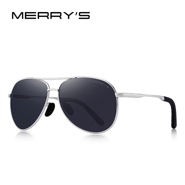 MERRYS DESIGN Herr Klassiska Pilot Polariserade Solglasögon Herr Driving Shield Night Vision Solglasögon UV400 Skydd S8601 C03 Silver