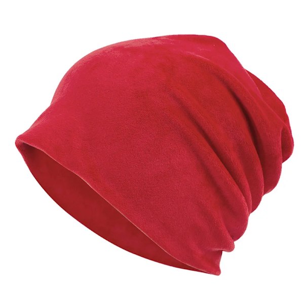 Geebro Damernas Velour Beanie Hatt Vinter Polyester Mjuk Varm Slouchy Beanie För Kvinnor Dam Velvet Balavaca Skullies Hattar Js277M Red
