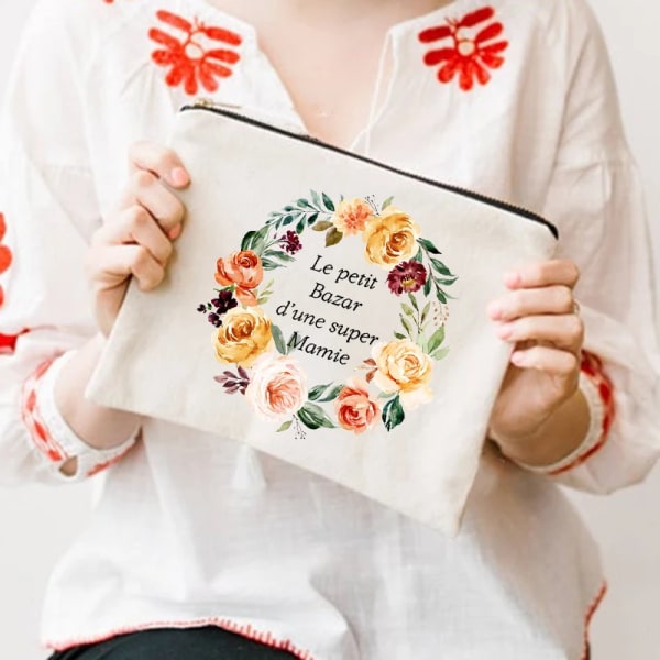Super Mamie Franska printed sminkväskor Kvinnor Kosmetikväska Case Organizer Kvinnlig Tvätt Förvaringspåsar Mormor Presenter TW195970-TBWH-D